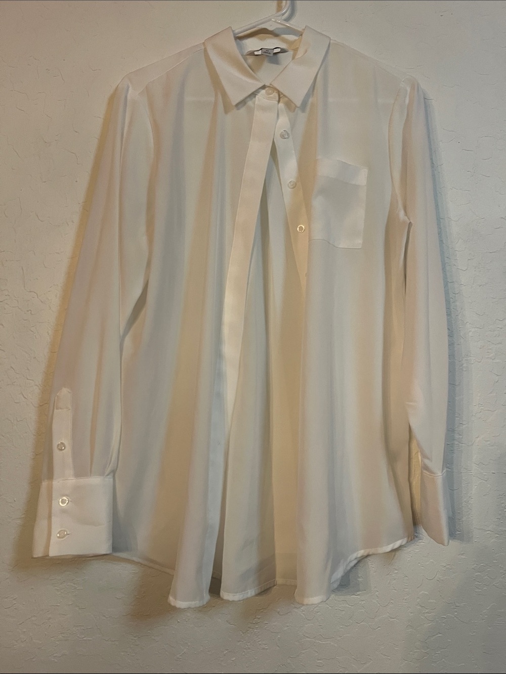 Nine West White Long-Sleeve Blouse with Tie Detail